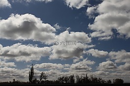 藍天,云,晴天