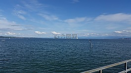 水,湖景,天空