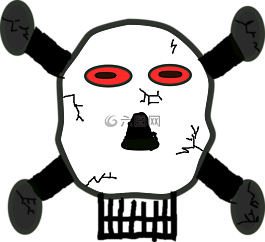 头骨,死亡的头,骷髅和交叉骨
