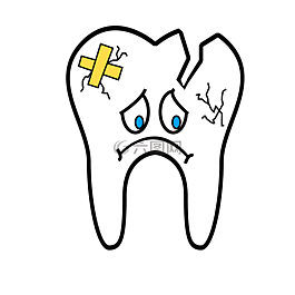 破碎的牙齒,牙,牙齒