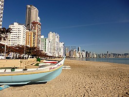 海滩,建筑,木划子