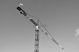 起重機(jī),現(xiàn)場(chǎng),黑白照片
