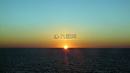 日落,地中海,天空