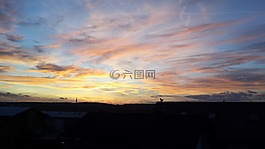 日落,晚上,abendstimmung