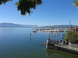 湖,天空,船