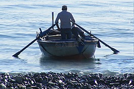 渔,小船,海滩