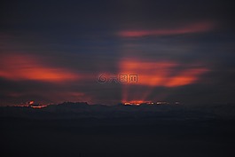 山,morgenrot,云