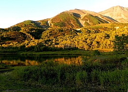 秋季,山,一个古老的火山