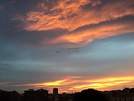 日落,云,天空
