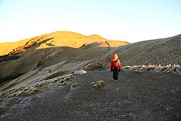 小孩,山水,登山