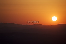 日落,橙色,發(fā)光