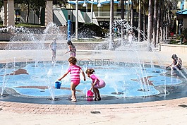 水,公園,噴泉