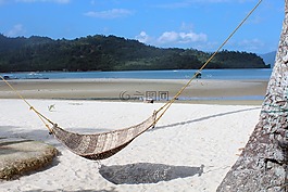 吊床,海灘,天堂