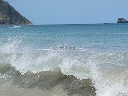 海洋,波,海灘