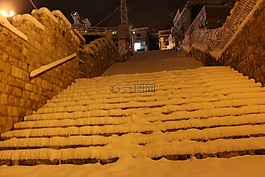 樓梯,雪,天堂
