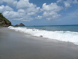 海洋,波,海灘