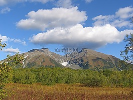 秋季,山,一个古老的火山