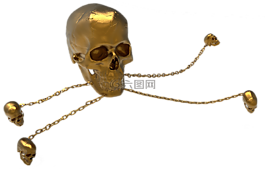 骷髏頭,黃金,孤立