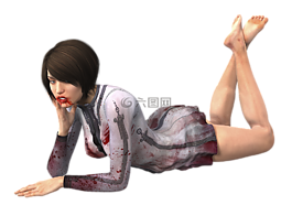 女子,躺在,服裝
