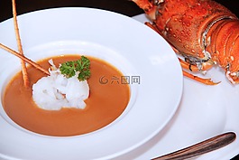 龍蝦湯,西餐,餐飲