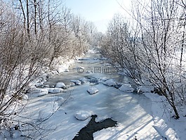 冬天,河,凍結
