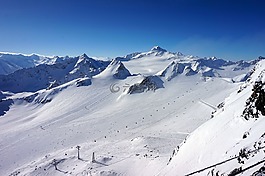雪,山,冬季