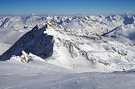 雪,山,冬季