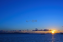 日落,橙色,云