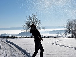 寒冬,男子,雪