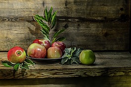 蘋(píng)果,紅色,綠色