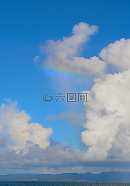 彩虹,云,天空藍(lán)