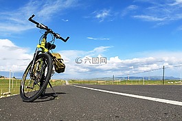 藍(lán)天,騎行,公路