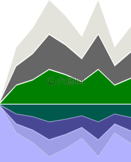 山,抽象,景觀