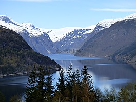 峽灣,挪威,山