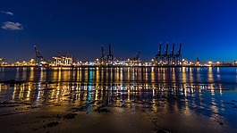 水域,海,日落