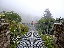 橋,吊橋,徒步旅行