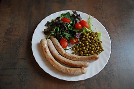 孤立,餐,香腸