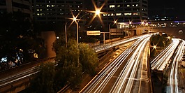 夜,交通,燈