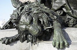獅子,噴泉,雕像