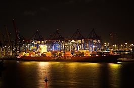漢堡,端口,夜