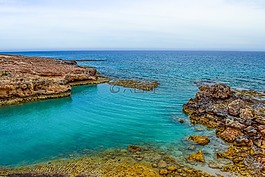 巖質(zhì)海岸,環(huán)礁湖,綠松石