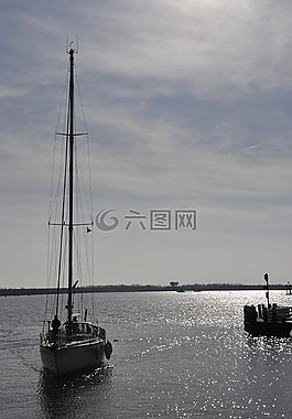 船,端口,海
