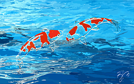 錦鯉,魚,鯉魚