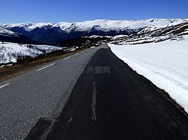 路,山,雪