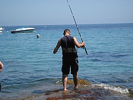 釣魚,水,海