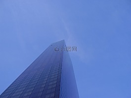 摩天樓,藍(lán)色,天空