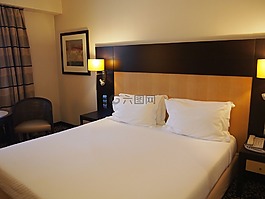 酒店的房间,床,酒店