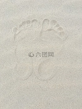 沙,腳印,打印