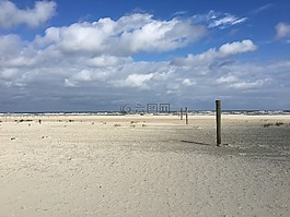 海灘,夏季,云
