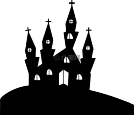 教堂,交叉,小山